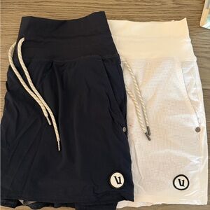 Vuori Navy Blue and White Athletic Skorts